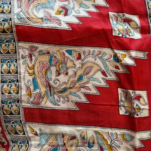 Pure Silk Madhubani Painted Saree With Blouse