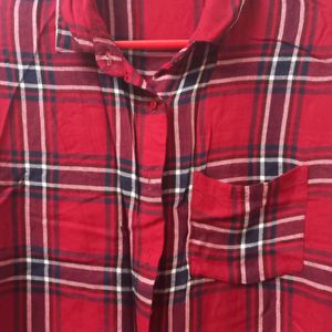 White Red Check Shirt