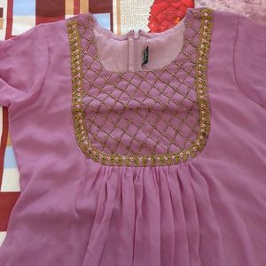 Mauve Shade Bead Work Kurthi