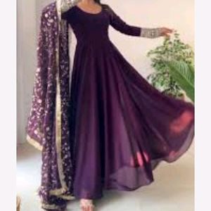 Brand New Soft Georgette Gown With Zari Work