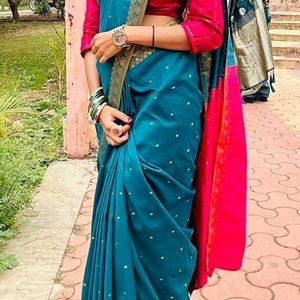 Beautiful Peacock Green Saree 🦚♥️