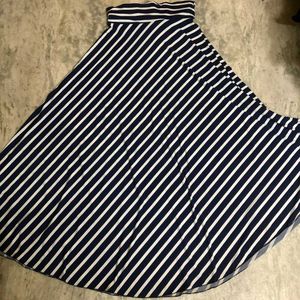 Blue & White Striped Skirt