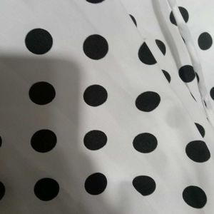 White Beautiful Top With Black Dots