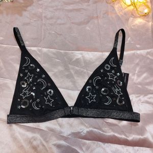 Victoria Secret Silver Sequin Front Lock Bra💥