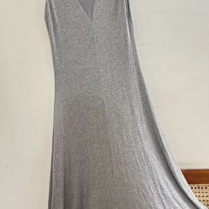 Grey Bodycon Maxi - Asymmetric