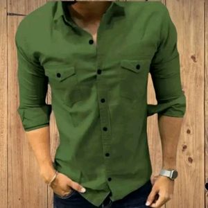 Fancy Cotton Blend Solid Casual Shirt For Men