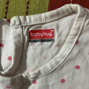 Combo Of 5 Girls Babyhug Tees 3-4 Years