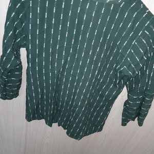 Dark Green Color Top In Pure Cotton Fabric