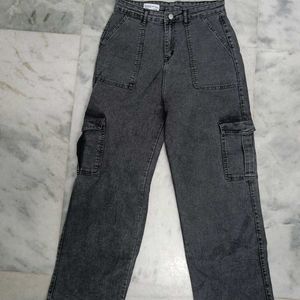 Women's Cargo Jeans Grey