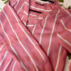 Chic HARPA  Pink Striped Shirt