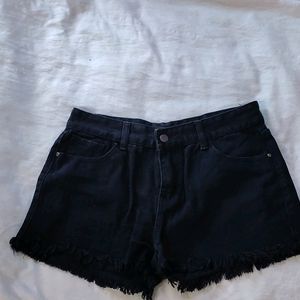 Denim Black Shorts