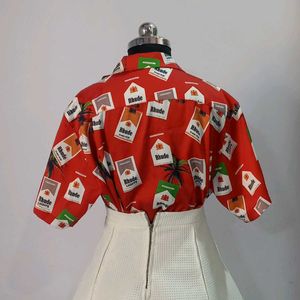 UNISEX Bright Red Funky prints Shirt