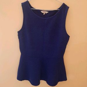 Women's Navy Blue Peplum Top