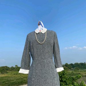 Grey collar dress