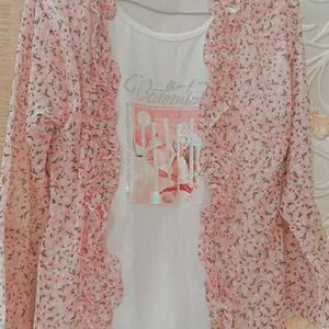 Women Flower Print Jacket Top