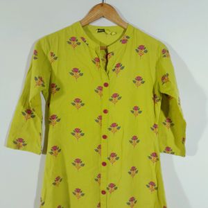 Florescent Green Printed Kurta (Women's)