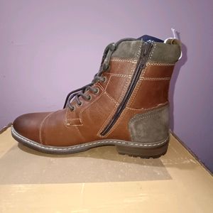 Coffee Brown Biking Boot For Men