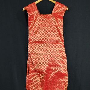 Red Floral Printed Square Neck Kurti (Women)