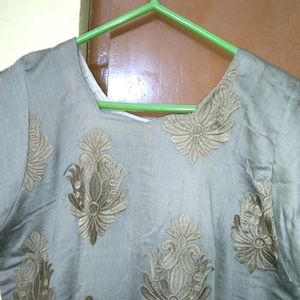 Grey Embroidery Kurti