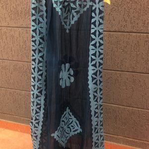 Applique Work Blue Full Length Duppatta