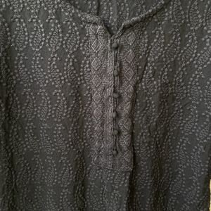 Black Chikankari Kurti