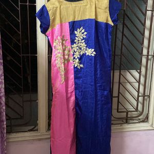 Blue And Pink Kurti