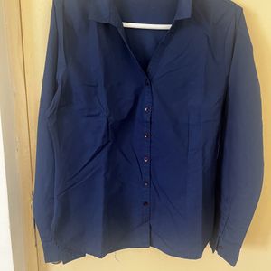 Blue Formal Fitted Shirt