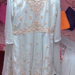 Real Zarkun Hand Work Ambroidery Short Frock Lehng