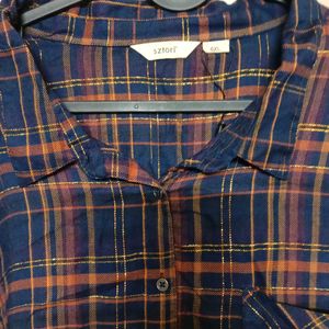 Red Blue Checked Shirt 6 Xl, Pure Cotton