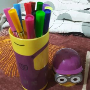 Minion Themed Multipurpose Box With Sketch Pens