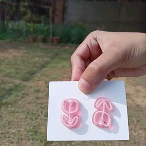 Cute Pink Acrylic Earrings - Brand New