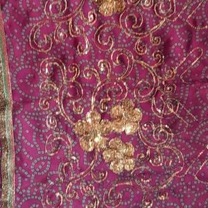 Bandhani Sequins Work Saree