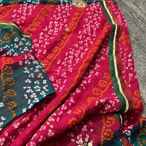 Multicoloured Saaree W Blouse