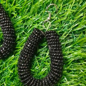 Black Bead Earrings