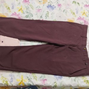 Pink Shirt And Maroon Formal Pant