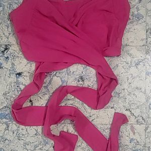 Urbanic Wrap Up Fuschia Pink Fitted Top