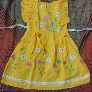 Beautiful Bright Mustered Yellow Frock