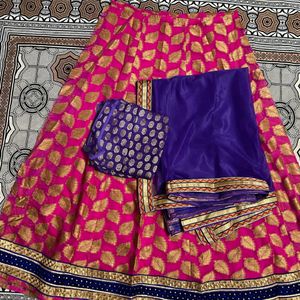 Pink Lehenga+ Choli+ Dupatta