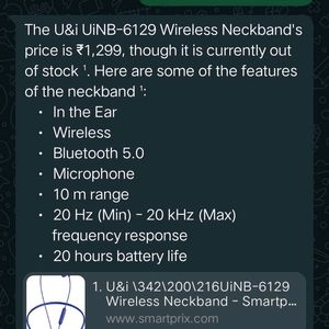 Uinb 6129 Bluetooth Neckband