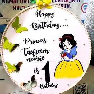 Snow White Theme Birthday Wishes Hoop