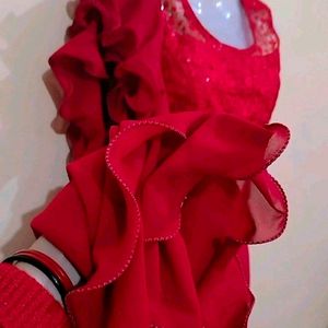 Price DropMaroon Ruffled Plazzo Dress💞❣️