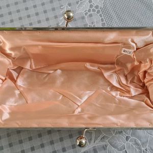 Peach Beaded Clutch