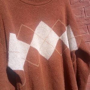 Brown Argyle Sweater