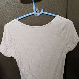 H&M White Tie Up Top