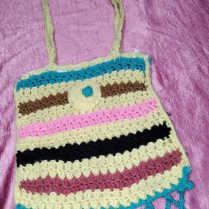 Woolen Sling Purse💕💛💙🖤🤎two Days Used And Wash