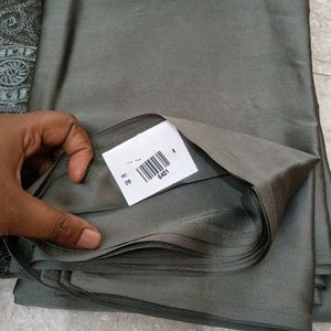 New Satin Grey Saree