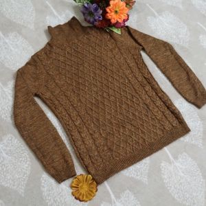 Cozy Brown High Neck Sweater 😍