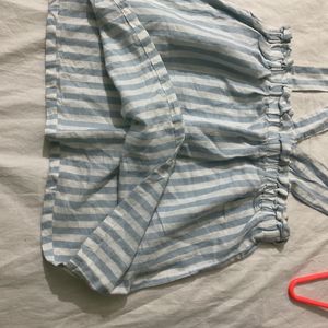 Sky Blue Striped Top Bust Fits 32&34