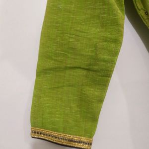 Party Wear Blue And Parrot  Green Hand Work Kurta