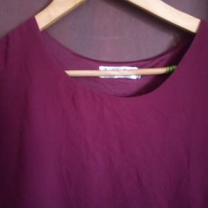 Mahroon Casual Top For Women